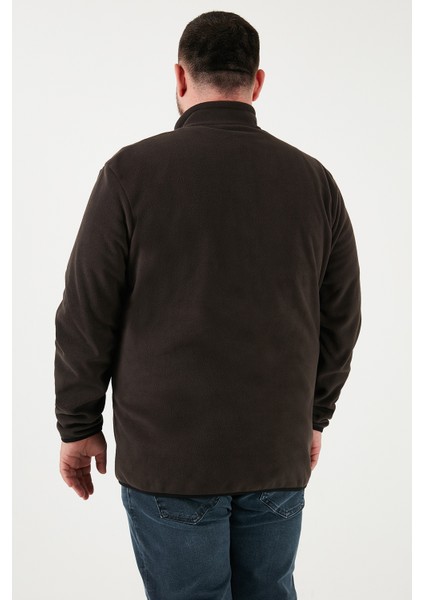 Regular Fit Dik Yaka Fermuarlı Büyük Beden Polar Hırka Erkek Hırka 5906028B indirimleri