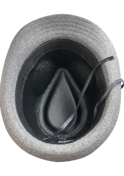 Unisex trilby Ingiliz Kasket Fötr Şapka -Açık Gri