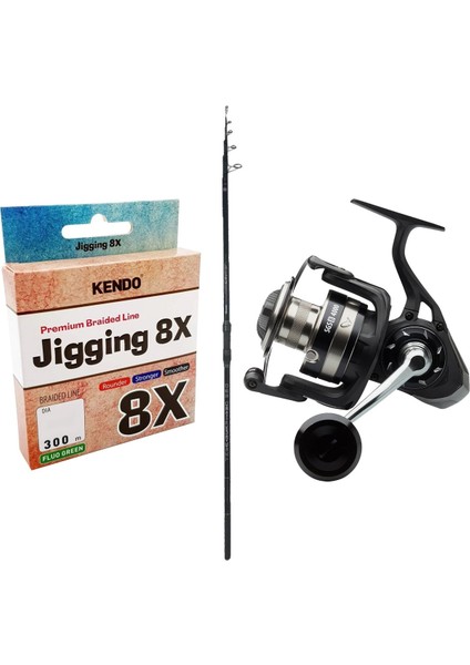Yekoutdoor Profesyonel Olta Seti Okuma Ceymar Tele Surf 4.30M Surf Kamışı&savage Gear Sgs8 8000 Fd 8+1bb Olta Makinesi
