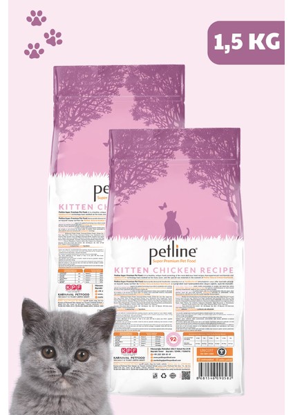 Tavuklu Yavru Kedi Maması 3KG ( 2 x 1,5Kg ) - JUNIOR KITTEN