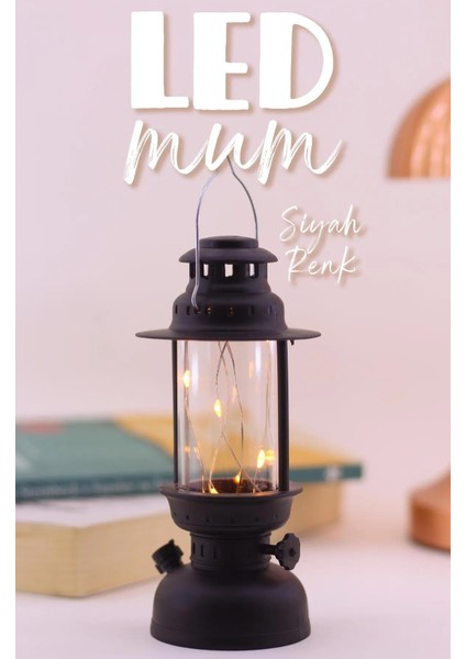 LED Mum Kamp Lambası 1 Adet - Tipi Pil Dahil Dumansız Alev Ledli Dekoratif Mum Dekor Işığı Beyaz PT437