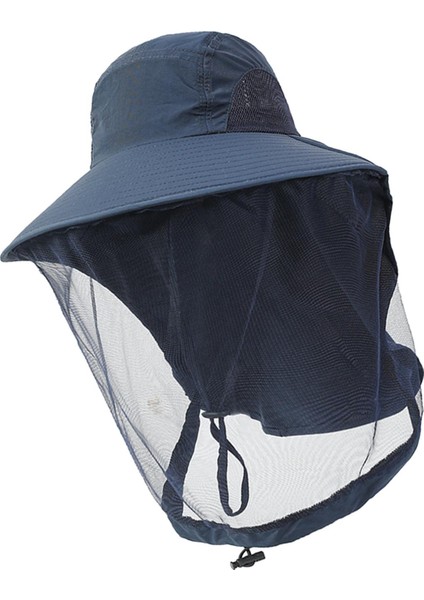 Arıcılık Ağ Şapka Naylon Örtü Şapka Yürüyüş Balıkçılık Açık Hava Aktiviteleri Için Lacivert (Yurt Dışından) modelleri