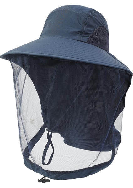 Arıcılık Ağ Şapka Naylon Örtü Şapka Yürüyüş Balıkçılık Açık Hava Aktiviteleri Için Lacivert (Yurt Dışından) indirimleri