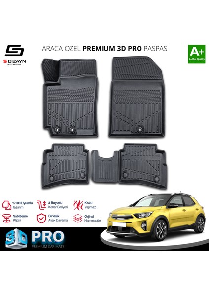 Kia Stonic 3D Pro Havuzlu Paspas 2017 Üzeri A+ Kalite