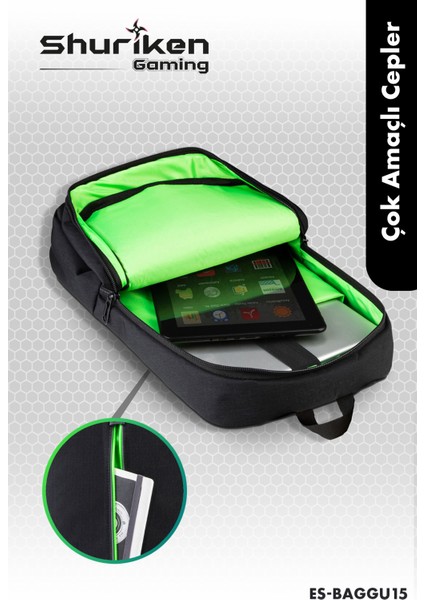 ES-BAGGU15 15.6" Gaming ,seyahat Laptop Sırt Çantası fırsatları