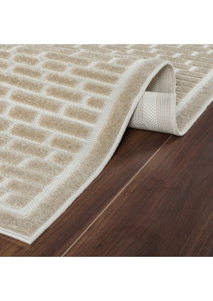 7/24 Sierra Leon Bej 80x300 cm Salon Mutfak Halısı Yolluk Kilim