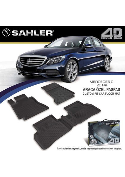 Mercedes C Serisi W205 2014-2021 Uyumlu 4.5D Premium Havuzlu Paspas- W205