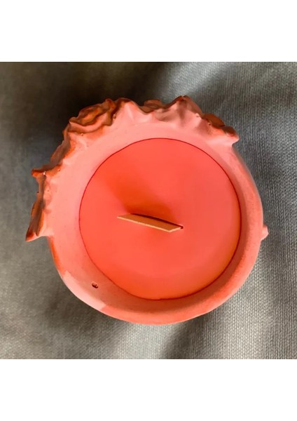 El Yapımı Uyuyan Kız Figürü Pembe Dekoratif Biblo / Mumluk - 8 x 9 cm
