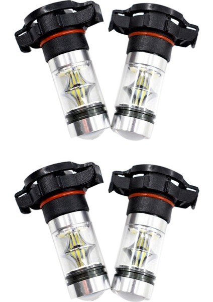 4x 5202 H16 PS24W Güç 100W 6000K Süper Beyaz LED Sis Drl Lambaları Ampul (Yurt Dışından)