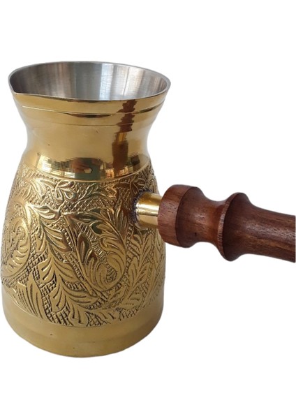 Pirinç Cezve 4,75" Jumbo Uzun Boy Ahşap Saplı modelleri