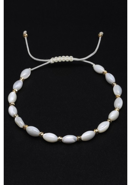 Sedef Doğal Taş Makrome Örme Bileklik Mercimek Kesim fiyatları