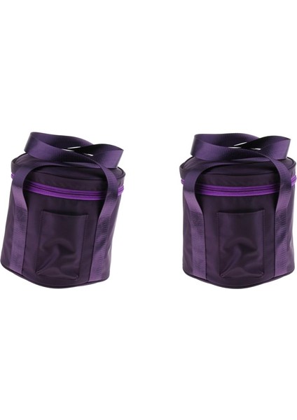 2Pcs Oxford Bez Çanta, Kase Depolama 8 Inç Için Renkli Taşıma Çantası (Yurt Dışından)