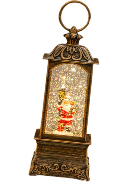 Noel Kar Küresi Şömine Rafı Oturma Odası Noel Baba Ve Işıklar Için Noel Feneri (Yurt Dışından) fırsatları