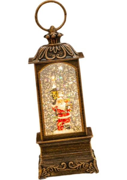 Noel Kar Küresi Şömine Rafı Oturma Odası Noel Baba Ve Işıklar Için Noel Feneri (Yurt Dışından) indirimleri