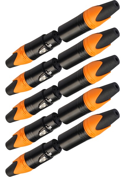 5 + 5 Dişi 3 Pin Xlr Lehim Tipi Mikrofon Hattı Fiş Örü - Turuncu (Yurt Dışından)
