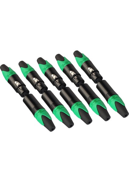 10 Parçalı 3 Xlr Lehim Tipi Ö Ve 10 Dişi Fiş Kablosu Yeşil (Yurt Dışından)