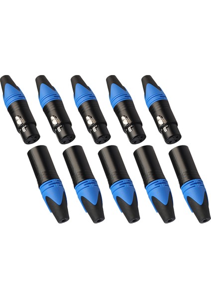 5 Çift 3 Xlr Fiş Örü Ve Dişi Mikrofon Adaptü Mavi (Yurt Dışından)