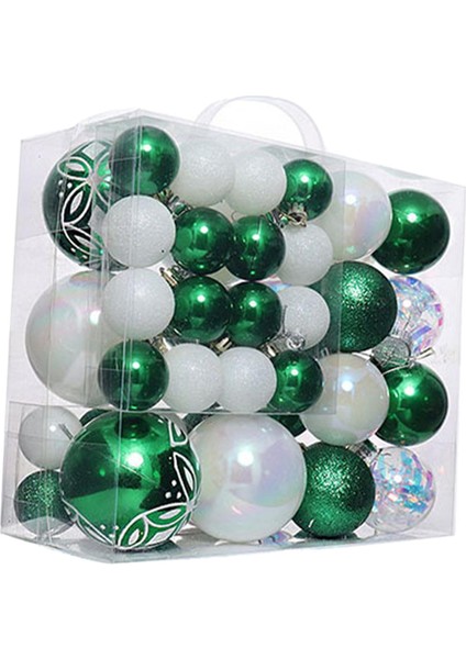 46X Noel Topları Kendin Yap Düğün Nişan Iç Mekan Yeşil Beyaz Noel Ağacı Süsleri (Yurt Dışından)