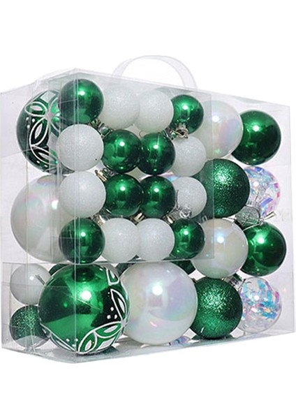 46X Noel Topları Kendin Yap Düğün Nişan Iç Mekan Yeşil Beyaz Noel Ağacı Süsleri (Yurt Dışından) fiyatları