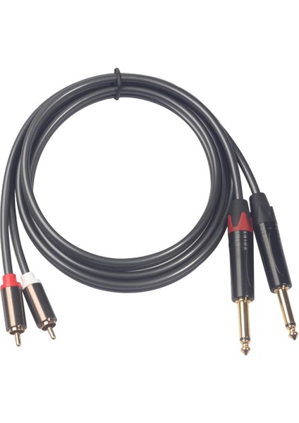 1,5M / 5Ft 2X6,35Mm 1/4 Inç Jak - 2 Rca Ofc Ses (Yurt Dışından)
