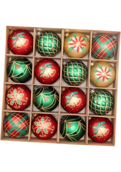 16X Noel Topları Süslemeleri Doğum Günü Düğün Kırmızı Yeşil Altın Için Parlak Noel Süslemeleri (Yurt Dışından) indirimleri