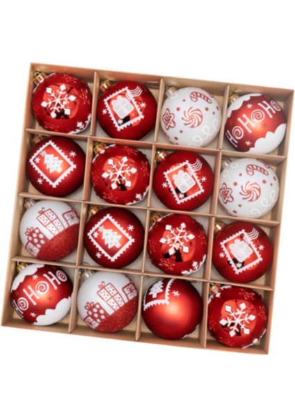 16X Noel Topları Süslemeleri Doğum Günü Düğün Kırmızı Beyaz Için Parlak Noel Süslemeleri (Yurt Dışından) fiyatları