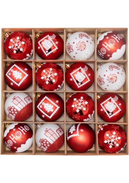 16X Noel Topları Süslemeleri Doğum Günü Düğün Kırmızı Beyaz Için Parlak Noel Süslemeleri (Yurt Dışından) fırsatları
