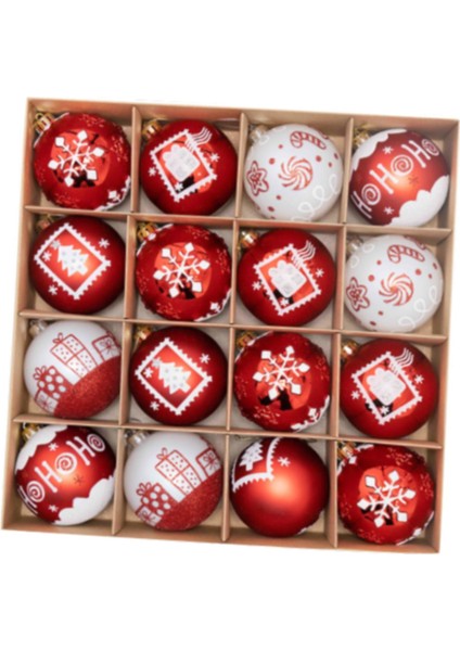 16X Noel Topları Süslemeleri Doğum Günü Düğün Kırmızı Beyaz Için Parlak Noel Süslemeleri (Yurt Dışından) indirimleri