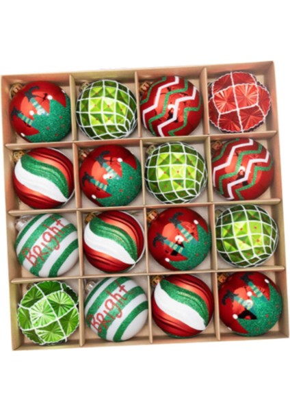 16X Noel Topları Süslemeleri Doğum Günü Düğün Kırmızı Yeşil Beyaz Için Parlak Noel Süslemeleri (Yurt Dışından) modelleri