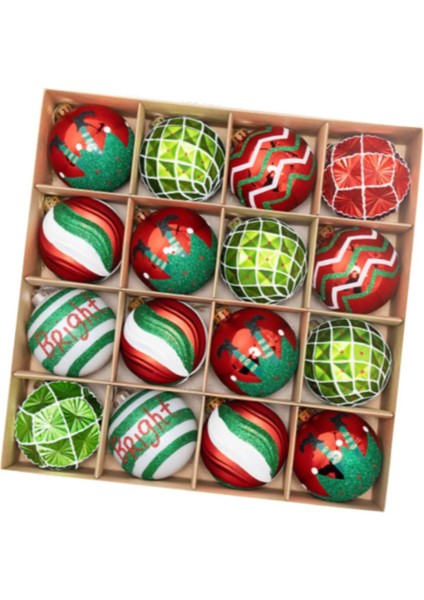 16X Noel Topları Süslemeleri Doğum Günü Düğün Kırmızı Yeşil Beyaz Için Parlak Noel Süslemeleri (Yurt Dışından) fırsatları