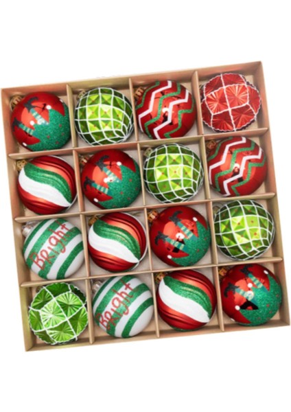16X Noel Topları Süslemeleri Doğum Günü Düğün Kırmızı Yeşil Beyaz Için Parlak Noel Süslemeleri (Yurt Dışından) indirimleri