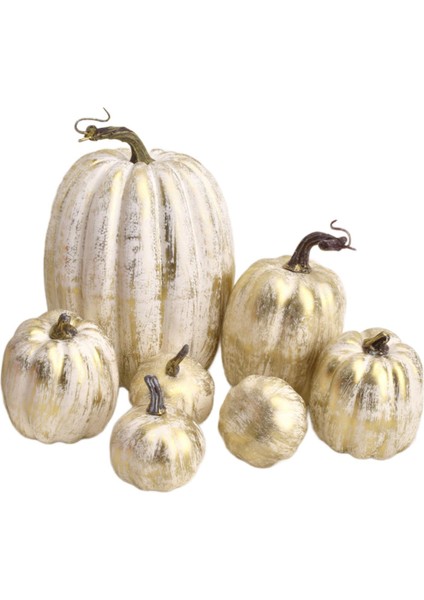 7X Sahte Balkabakları Modeli Gerçekçi Cadılar Bayramı Köpük Aksesuarları Cadılar Bayramı Ev Sonbahar Beyaz Altın (Yurt Dışından) fiyatları