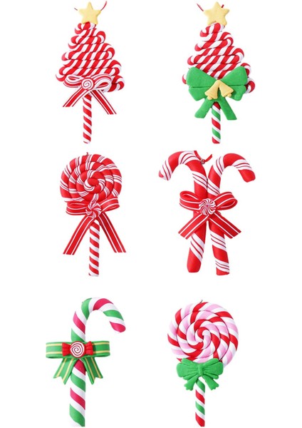 Parti Lehine Kış Noel Hediyeleri Için 6 Kamış Süsleme Pvc (Yurt Dışından)