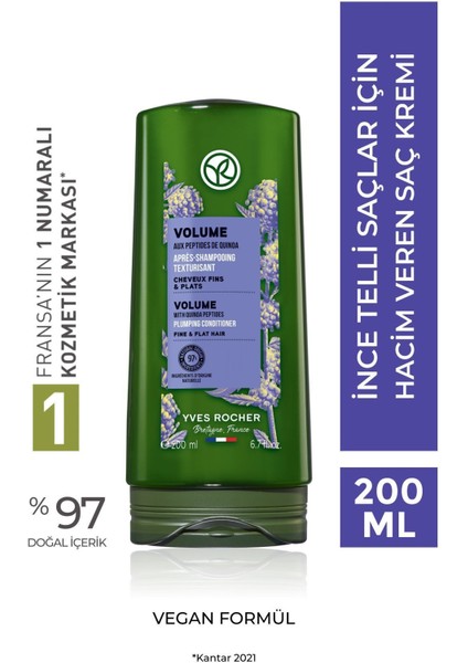 Ince Telli Saçlar Için (Volume) Hacim Veren Saç Kremi - VEGAN-200 ml