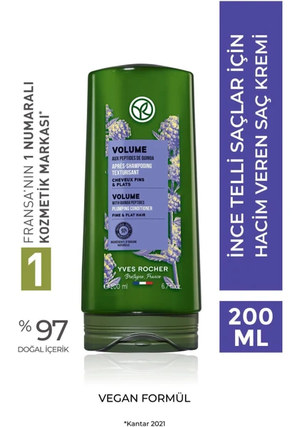 Yves Rocher Ince Telli Saçlar Için (Volume) Hacim Veren Saç Kremi - VEGAN-200 ml