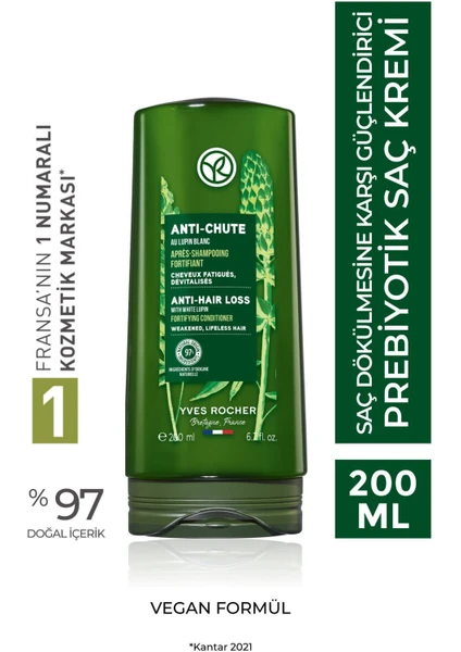 Yves Rocher Saç Dökülmesine Karşı (anti-chute) Güçlendirici Prebiyotik Saç Kremi - Vegan-200 Ml- 52694