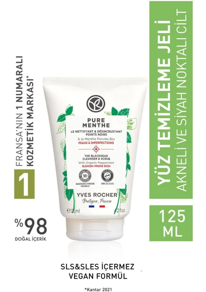 Yves Rocher Akneye Eğilimli Ciltler Için Pure Menthe Peeling Etkili Prebiyotik Yüz Yıkama Jeli-125 Ml-44983