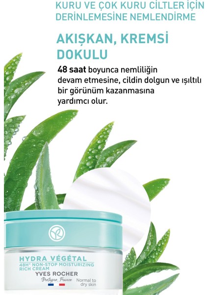 Çok Kuru Cilt, Aloe Vera&Üre&Shea, Yoğun Krem-Hydra Vegetal Bitkisel Nemlendirici Bakım-50ml