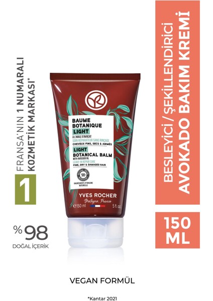 Avokado Bakım Kremi - Besleyici / Şekillendirici / Baume Botanique-150 ml-78112