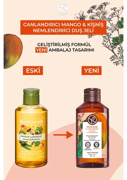 Nemlendirici Duş Jeli - Canlandırıcı Mango Kişniş- 200ml-99259