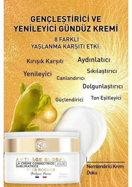 Yaşlanma Karşıtı Bitkisel Kök Hücre Bakımı Anti-age Global - Hyaluronik Asit -kuru Cilt Gündüz Kremi