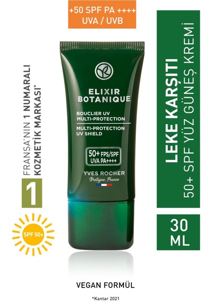 Yaşlanma Karşıtı Bitkisel Antioksidan Bakım Elixir Botanique-vitamin E-50 Spf Yüz Kremi-30 ml