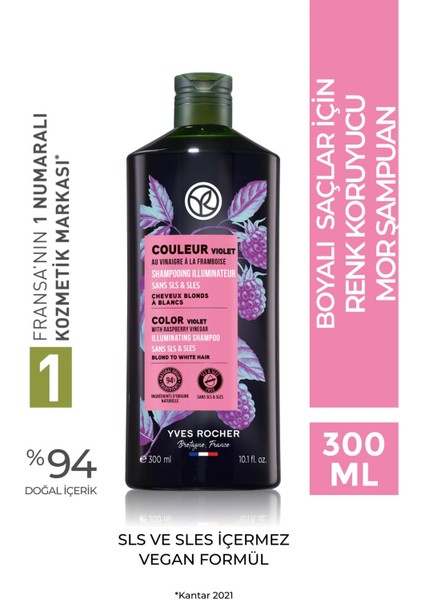 Boyalı Saçlar Için (Couleur) Turunculaşma Karşıtı Mor Şampuan - Sülfatsız & VEGAN-300 ml