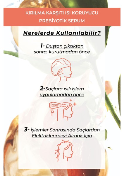 Kırılma Karşıtı/Isı Koruyucu (Reparation) Prebiyotik Serum - Vegan-100 ml