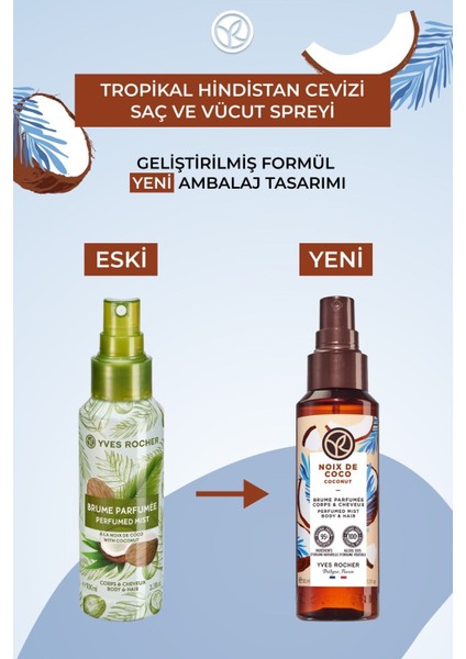 Saç ve Vücut Spreyi- Tropikal Hindistan Cevizi - 100ml