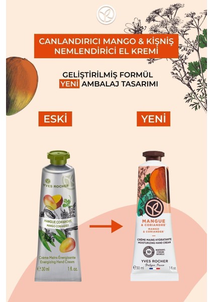 Nemlendirici El Kremi- Canlandırıcı Mango Kişniş- 30ml-72115