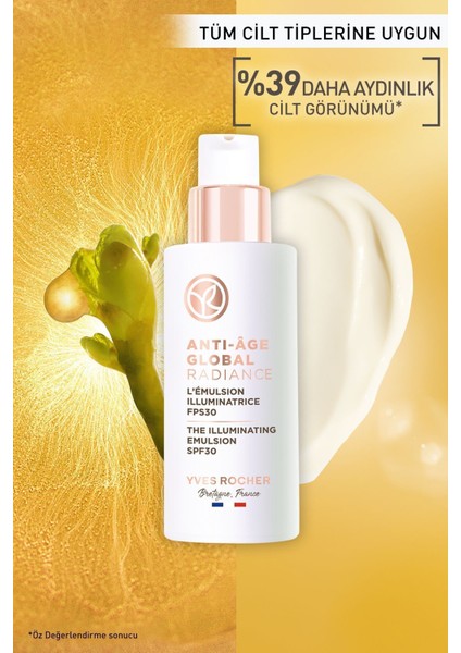 Leke Ve Yaşlanma Karşıtı Bitkisel Kök Hücre Bakımı Anti-age Global Radiance- Vitamin E - 30 Spf Krem