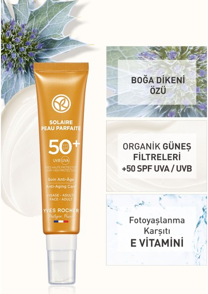 Spf 50 Yüksek Korumalı Yaşlanma Ve Leke Karşıtı Yüz Güneş Kremi/solaire Peau Parfaite-40 ml