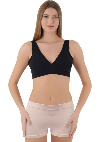 Mikro Fiber Kadın Kısa Boxer 1'li Özel Paket - Siyah, Beyaz, Ten | S/m, L/xl