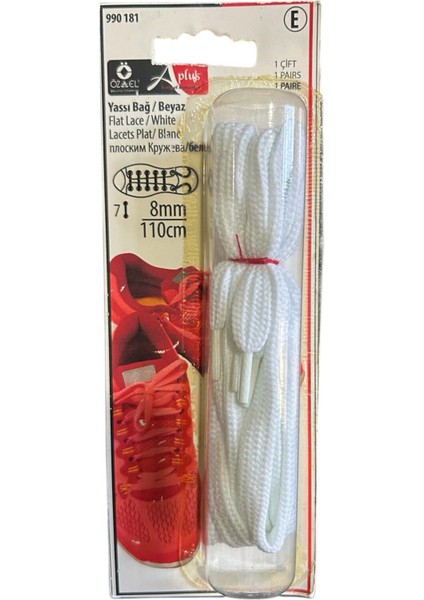 Beyaz 8 mm 110 cm Yuvarlak Ayakkabı Bağı, Bir Çift Ayakkabı Bağcığı, Bot Bağcığı 990 181